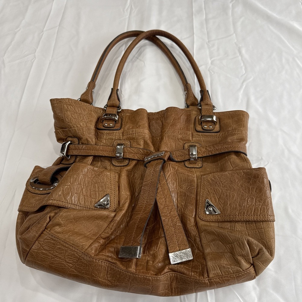 B MAKOWSKY Slouch Shoulder Bag Tan Soft PEBBLE‎ LEATHER